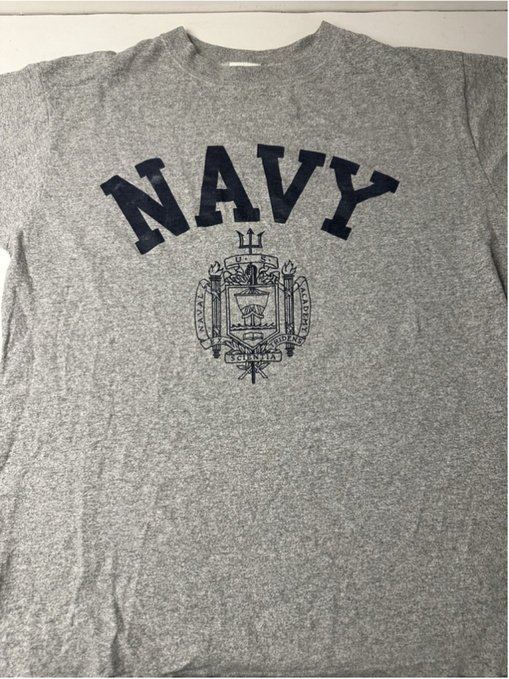 Vintage MVP Corp US Naval Academy Navy T Shirt Mens XL Heather Gray USA Made